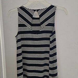 LOFT Navy White Sleeveless Sundress with Keyhole on back - Sz Petite XSP